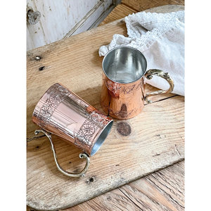 Taza de cobre de diseño antiguo, vasos de cobre puro hechos a mano para cócteles de mula de Moscú y bebidas refrescantes - Product Image 5