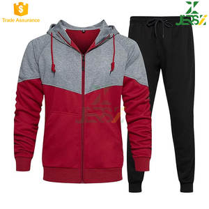 Survêtement d'hiver pour hommes élégant imprimé 2 pièces respirant polaire Jogging costume formation veste loisirs pantalon Polyester/coton - Product Image 2