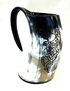 Chopes à bière artisanales de style américain, écologiques, en corne naturelle, différentes tailles, prise en main confortable, capacités variables 1L 500ml - Product Image 2