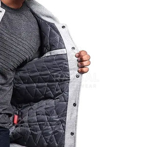 Veste Letterman pour hommes sur mesure pour l'automne et l'hiver, séchage rapide respirant de haute qualité avec col montant et manches en cuir - Product Image 5