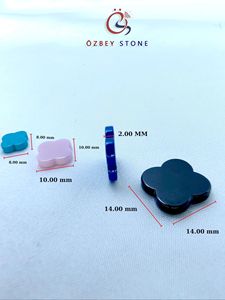 หินอัญมณีทรงหลวม4ใบเซรามิกสีดำสำหรับทำเครื่องประดับ16x16 6x6 - Product Image 5