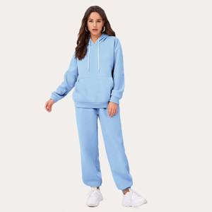 Vêtements d'hiver de haute qualité polaire lourde coton personnalisé femmes à capuche Streetwear survêtement respirant survêtement ensemble avec logo - Product Image 1