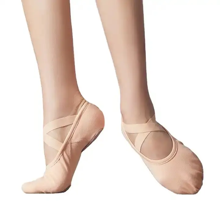 Stretchable Canvas Split Sole Ballet Shoes Leather Full Sole Men Women Ballet Dance Shoes Flats Slippers for Girls Kids Ballet