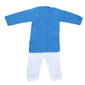 Traje Kurta Shalwar Bordado para Niños - Azul Cielo - Product Image 5