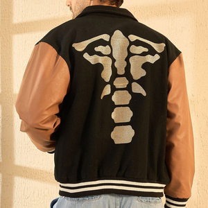 Precio barato ligero fabricante de Pakistán chaqueta con letras para hombre logotipo impreso personalizado salida de fábrica chaqueta universitaria para hombre - Product Image 3