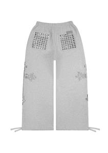 Pantalon de jogging décontracté à jambe droite, taille mi-haute double, imprimé personnalisé, léger, confortable, avec cordon de serrage, respirant et séchage rapide - Product Image 4