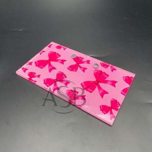 Wholesale Pink Bow Acrylic Lash Tile With <b>Magnets</b> Bow Print Custom Logo Printing OEM Service Wholesale - Product Image 4