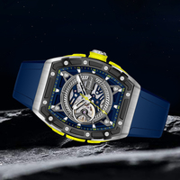 Montre de sport de luxe pour homme avec bracelet en caoutchouc, montre en acier inoxydable, mode ZH-343, montres mécaniques, OEM ODM