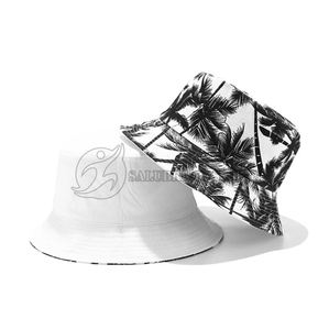 Haute qualité unisexe cravate-teinture seau chapeau pêcheur Style cocotier imprimé décontracté plaine tricoté quotidien pêche chapeau pour voyage - Product Image 2