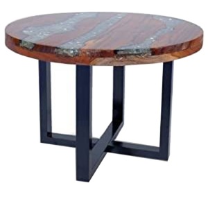 Table d'angle de Restaurant de finition en résine pour l'utilisation de café ou de cantine Table d'accessoires de décoration de meubles en bois rustique Offre Spéciale - Product Image 4