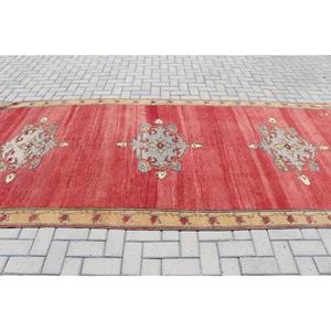 พรมตุรกีขนาด 5x12.2 ฟุต, พรมขนาดใหญ่สไตล์วินเทจ, พรมลายดอกไม้สีแดง - Product Image 3
