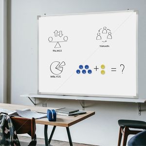 Tableau blanc magnétique émaillé avec cadre en aluminium 30x45cm Tableau de bureau simple face - Product Image 6