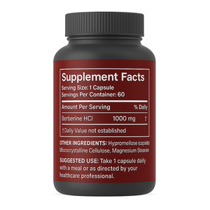 Cápsulas de Berberina 1000mg con Certificación GMP 2025, Suplementos Herbales de Venta Caliente para la Salud del Corazón y el Azúcar en la Sangre, 60 Cápsulas Vegetarianas - Product Image 2