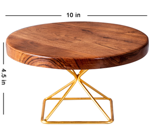 แท่นวางเค้กไม้อะคาเซียสีทองแบบพรีเมี่ยมทำมือสไตล์ INS เค้กนานาชาติรูปพระจันทร์เสี้ยวสำหรับการจัดแสดงที่หรูหรา - Product Image 2