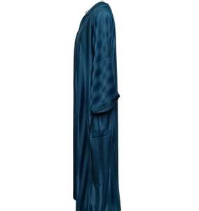 Thobe Jubba Kandora Djellaba bleu marocain pour homme, vêtement musulman traditionnel, coupe régulière, manches régulières, adulte, brodé, été - Product Image 3