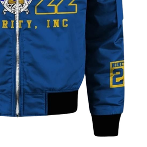 Chaqueta de Satén Sigma Gamma Rho SGRho, Azul Rey y Dorado, Estilo Bomber Universitario, Ropa Femenina de Hermandad - Product Image 5