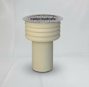 Chauffe-café arabe Dallah en métal au design moderne avec finition beige, brûleur à charbon pour Dallah, charbon arabe - Product Image 6