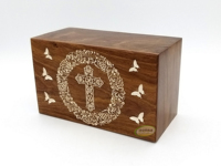Boîte de collection de souvenirs en bois de shisham pour adultes / Design latin et papillon / Idéale pour les cimetières