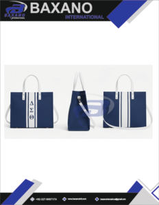 Sac fourre-tout en jute résistant à l'eau Delta Sigma Theta Sorority avec fermeture éclair, élégant sac à main à lettres grecques pour les membres de la sororité, personnalisable - Product Image 6