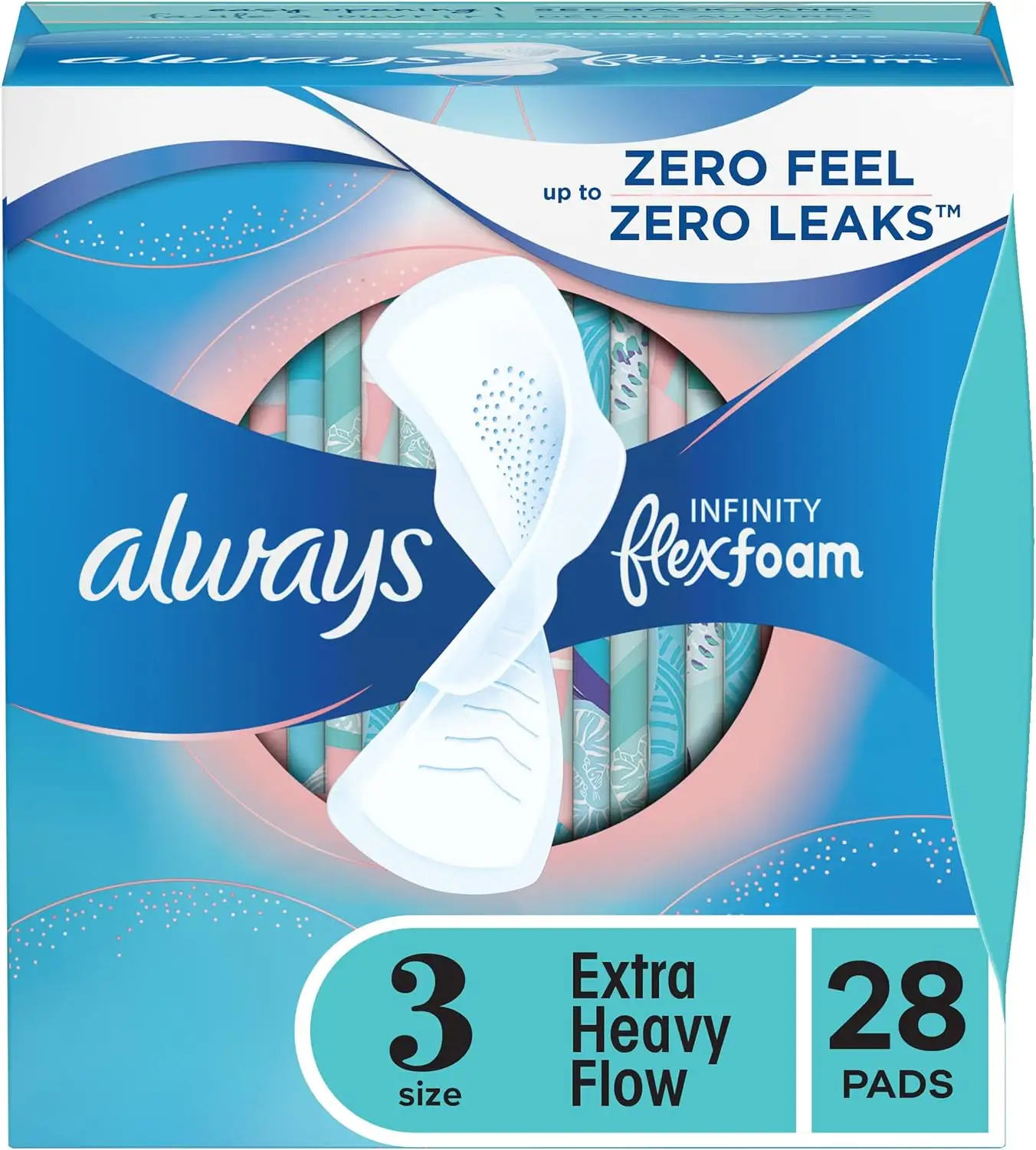 Always Maxi Feminine Pads For Women, Size 4 Overnight Absorbency, With Wings, Unscented, 26 Count