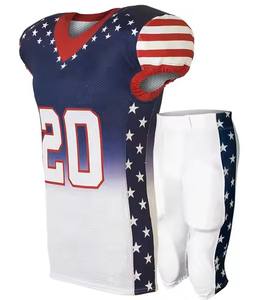 Personalizado Unisex Adulto Juventud Patriótico Bandera Americana Uniforme de Fútbol Conjunto Incluye Jersey Pantalones Tops Sublimación Número Simple - Product Image 3