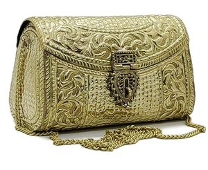 Bolso de mano de latón bohemio de lujo, adornos de cristal, cadena de alta calidad para celebraciones de fiestas de cumpleaños, HF CRAFTS Low Coast - Product Image 3