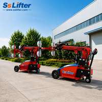 Robot de vitrage mobile électrique de 600 kg avec ventouse inclinable pour l'installation de murs-rideaux et de fenêtres