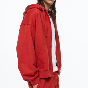 Personalizado zip up sudaderas con capucha de los hombres 100% de algodón de gran tamaño gota hombro sudaderas con capucha streetwear con capucha de peso pesado en blanco zip sudaderas con capucha - Product Image 5