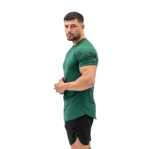 Performance Workout T-Shirt <b>Men</b> 100% Cotton 210gsm Slim Fit Short Sleeve O-Neck Lightweight <b>Stretch</b> Quick Dry Breathable Silk - Product Image 2