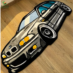 Alfombra de Lana con Diseño de Vehículos para Niños, Alfombra de Lana Anudada a Mano con Autos y Camiones para Sala de Juegos, Dormitorio y Uso con Mascotas - Product Image 2