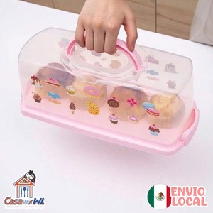 Caja de pan rectangular portátil, 36x16x14cm, con tapa, accesorios de panadería, diseño bonito para pan, cupcakes, muffins, barras de pastel - Product Image 1