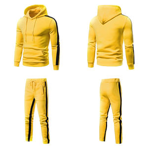 Chaquetas con capucha de invierno de 2 piezas de color sólido y pantalones atléticos conjuntos de chándal al por mayor ecológicos chándales - Product Image 4