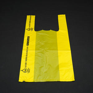 Vente en gros de sacs en plastique bon marché T-Shirt avec logos sacs de transport biodégradables en plastique HDPE de taille personnalisée pour supermarché - Product Image 1
