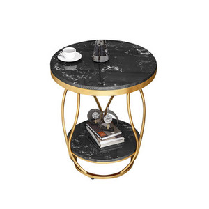Mesa de centro superior de mármol clásica con marco de Metal de estante inferior para decoración del hogar Muebles de sala de estar con estilo a los mejores precios - Product Image 2