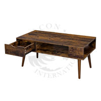Meubles de salon modernes ensemble de tables d'appoint pour le bureau en bois brun avec panneau en Mdf central table basse marocaine de luxe