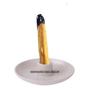Soporte de Palo Santo de cerámica de primera calidad, bandeja de quemador hecha a mano para limpieza de meditación de aromaterapia de Rana Overseas Inc - Product Image 1