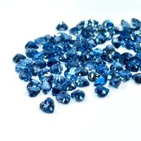 Topaze bleue de Londres naturelle de 5 mm en forme de cœur, pierre précieuse facettée pour la fabrication de bijoux, pierres de topaze bleue authentiques en vrac