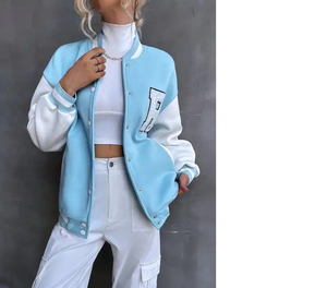 Veste universitaire matelassée personnalisée unisexe broderie Streetwear surdimensionné Design respirant en coton spandex laine lettre décoration - Product Image 1