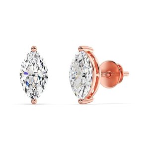 Marquise Cut Lab Grown Diamond Stud <b>Earrings</b> - Product Image 5