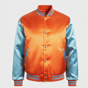 Chaqueta Universitaria de Satén con Logotipo Personalizado Unisex para Hombre, Chaqueta Bordada de Béisbol y Liga de Estilo Vintage Personalizada - Product Image 1