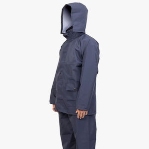 Combinaison de pluie imperméable légère à haute visibilité avec revêtement en PU, veste et pantalon avec bandes réfléchissantes pour la sécurité au travail et le camping - Product Image 1
