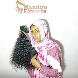 100% cuticule alignée naturel faisceaux vendeur vierge couleur cheveux humains machine double trame bouclés indien extension de cheveux humains - Product Image 2