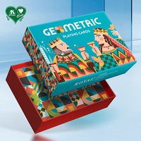 Cartes à Jouer Personnalisées de Haute Qualité avec Impression Graphique Géométrique pour Papier 310 g/m² 58x88mm 54 Cartes Vernis à Base d'Eau