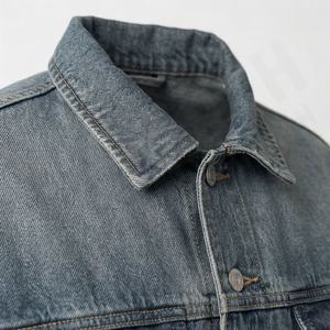 Brand New Custom Made Gradient Denim Jacket <b>Women</b> Breathable Autumn Winter Short Lapel Distressed Washed Stylish Fashion Coat - Product Image 4