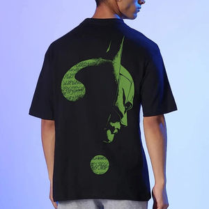 Venta al por mayor 100% algodón hombres camiseta personalizada cuello redondo ajuste suelto 220 gramos Rhinestone DTF impreso patrón sólido tejido de punto - Product Image 2