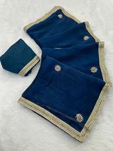 ชุดผ้าส่าหรีปักเลื่อมและโมติสำหรับชนชาติอินเดียคอลเลกชันขายส่ง - Product Image 3