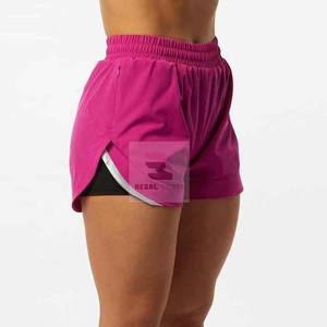 Gym Workout <b>Zipper</b> Fitness Sports Double Layer <b>Shorts</b> with Pockets for Women - Product Image 3