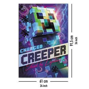 Modern Style Minecraft <b>Poster</b> Charged Creeper Design Made of Durable Paper for Wall Decor - Product Image 5