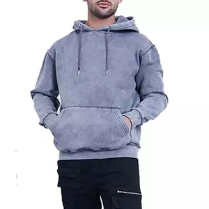 Sweat à capuche d'hiver imperméable pour homme, coupe classique, épaules tombantes, logo personnalisé, en molleton épais coton/polyester, couleur unie, style streetwear, OEM, collection 2025 - Product Image 5