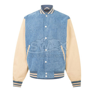 Custom Design High Quality Letterman <b>Jackets</b> Custom Made <b>Men</b> Cotton Jeans Letterman Winter <b>Jacket</b> - Product Image 1